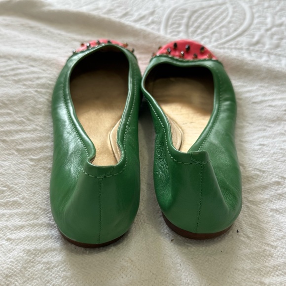Kate Spade Size 10 Watermelon Green Pink Studded Flats Shoes HTF - Picture 6 of 7